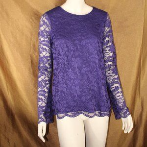 Company Ellen Tracy Purple Lace Blouse sz. Small "
